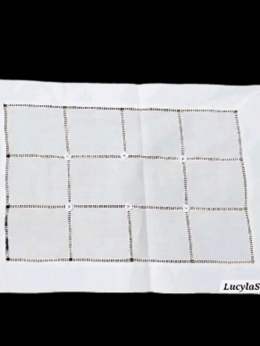 Vintage Linen Dinner Placemat Crochet 16x11 Rectangle Grid Pattern new old stock